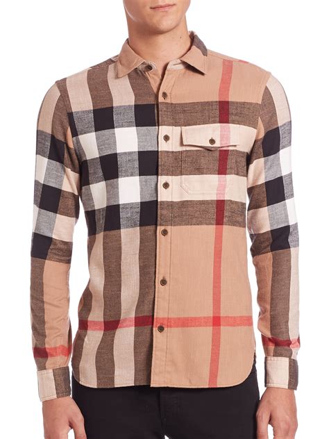 burberry check shirt men's